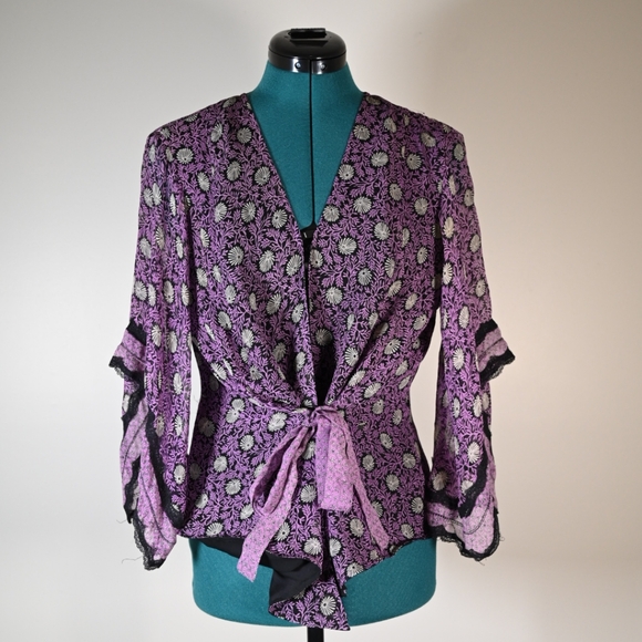 Spenser Jeremy Tops - Flowy Tie Front Top